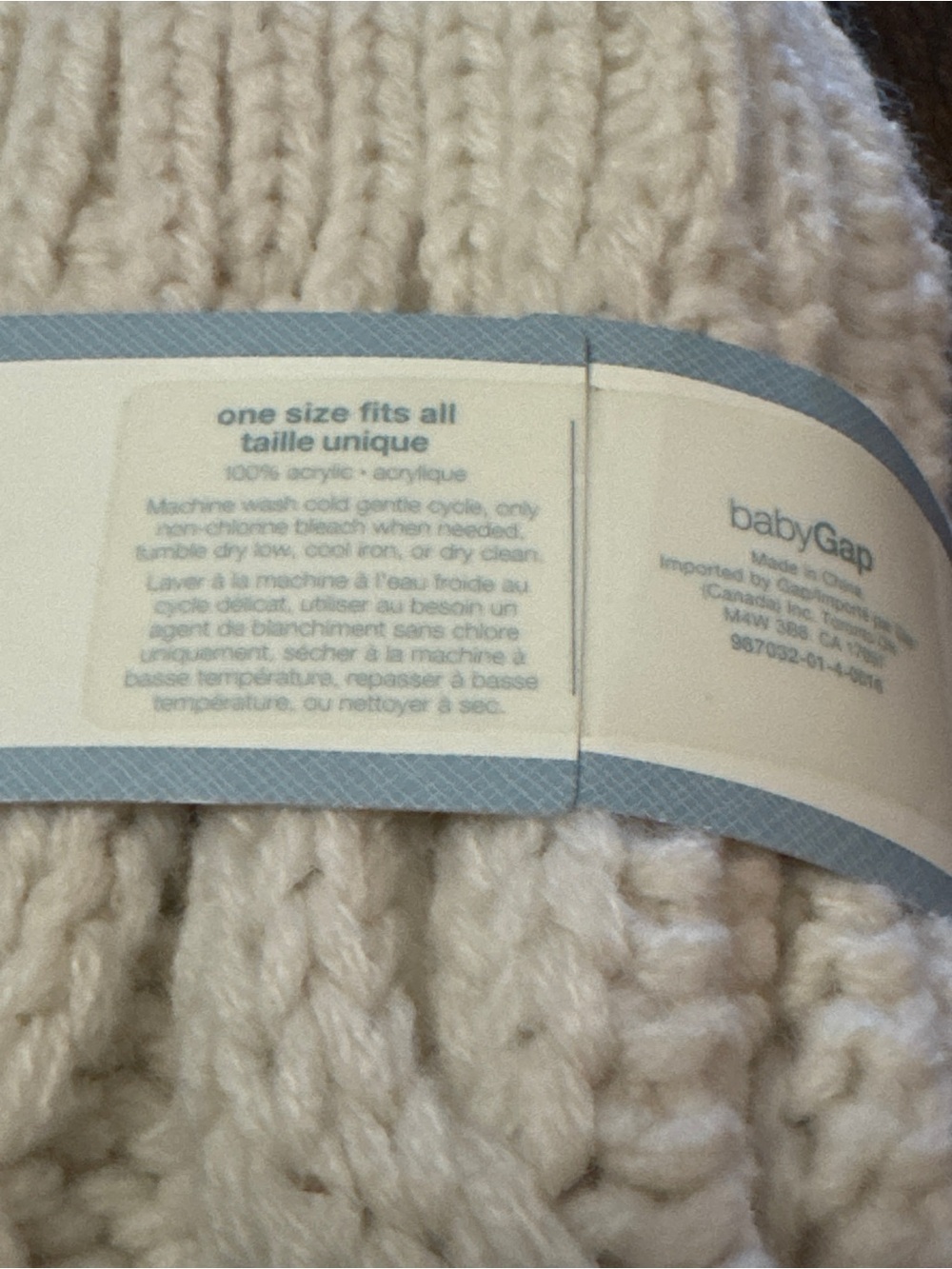 NWT babyGap Cream Cable Knit Leg Warmers One Size⁠ - Picture 3 of 3